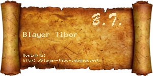 Blayer Tibor névjegykártya